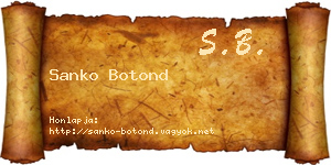 Sanko Botond névjegykártya